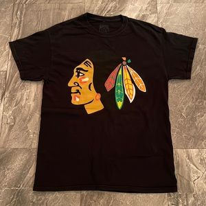 Black scale X Nhl Chicago Black Hawks tee mens
